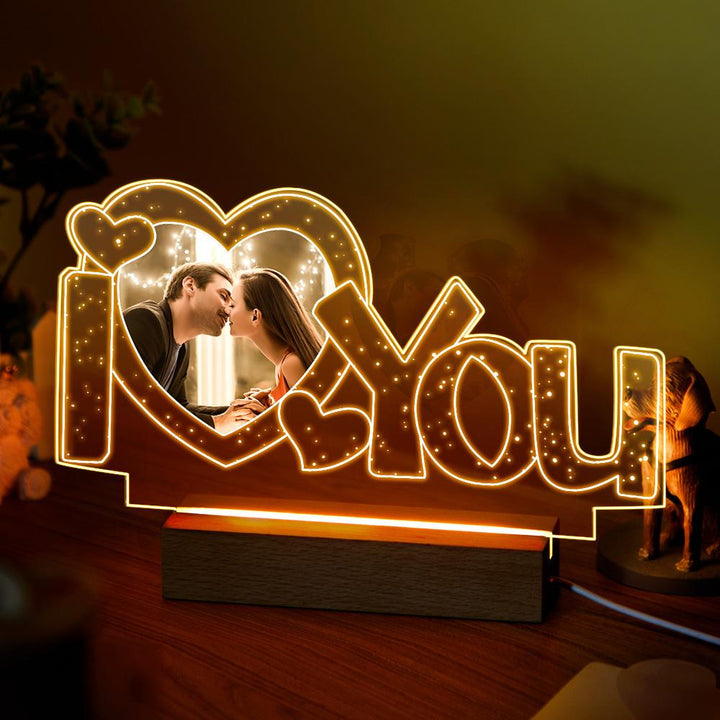 Custom Acrylic Lamp - Personalized I Love You Photo Night Light