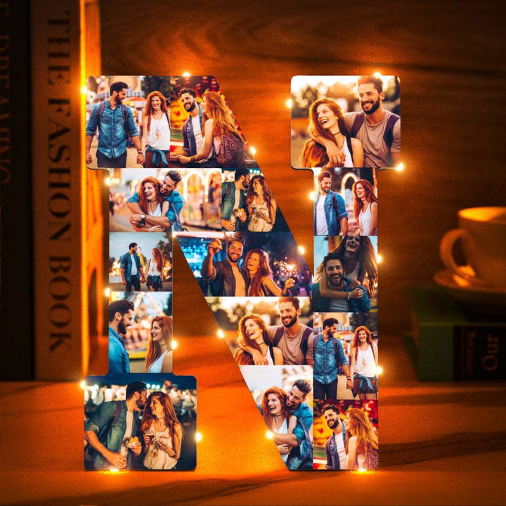 Night Light - Personalized A-Z Letter Shaped Night Light with 10 Pictures