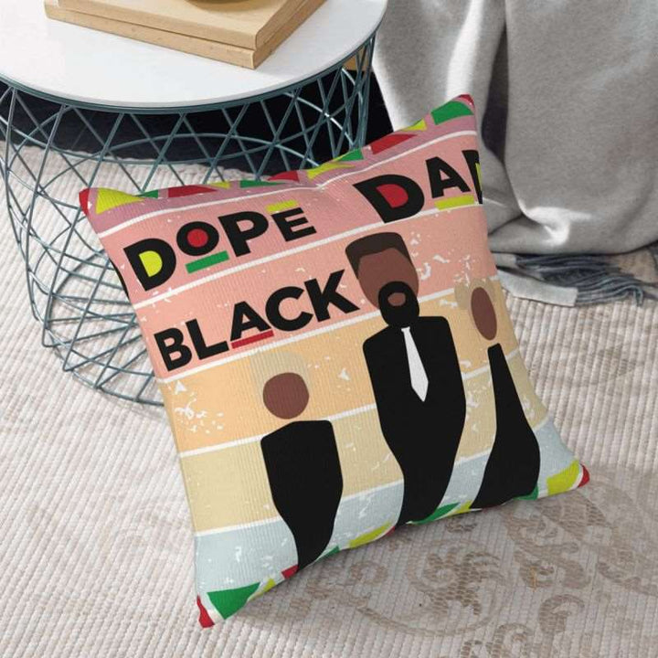 dope black dad custom Throw Pillows